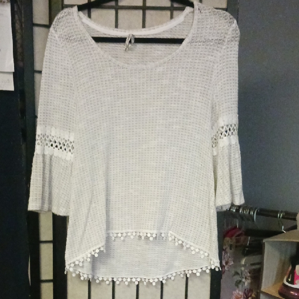White Crochet Women's Top